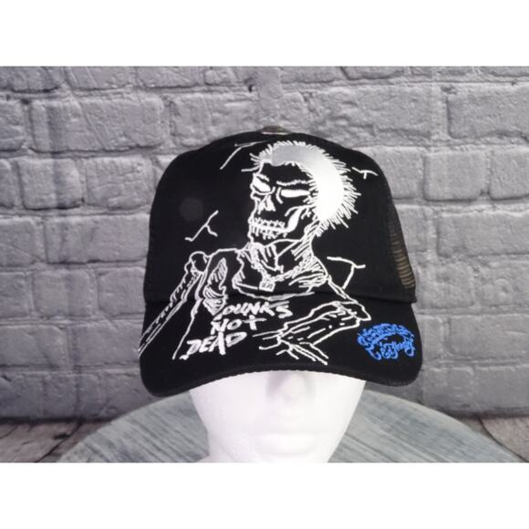 NEW Ed Hardy Punks Not Dead Skull Snapback Siberia Hills Trucker Hat Black - Picture 1 of 10
